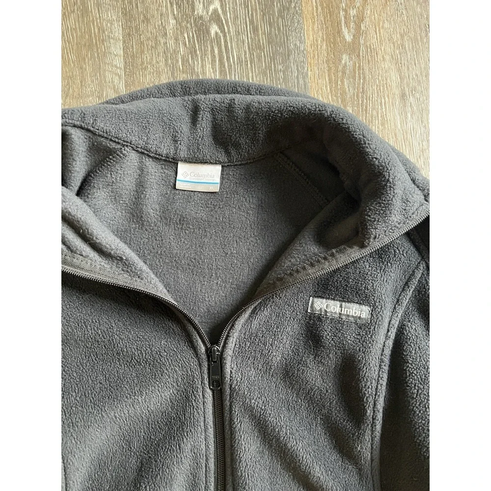 Columbia Full Zip Fleece Jacket Men's Size L Large Black